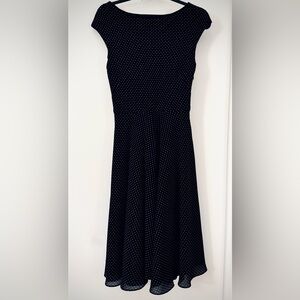 Positive Attitude Black & White Polka Dot Midi Dress. Like new!